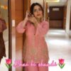 Peach Chinon Lace Embroidery Work Salwar Suit