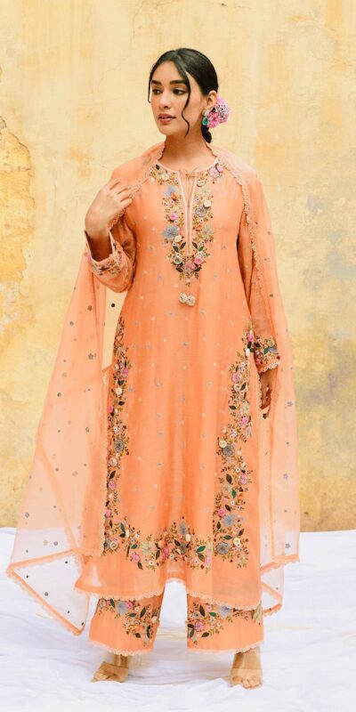NSR 862 Peach Faux Georgette Slawar Suit with Embroidery Work & Lace Work. Introductory Price ₹2149. Delivery 4-6 Working Days. Shop now. | Jump Suits, Tops & Bottoms, Track Suits, Salwar suit, Casual Suits, Creative suits, Designer Suits, Palazzo Suits, Party Wear Suits, Patiala Suits, Straight Suits, Trendy Wear