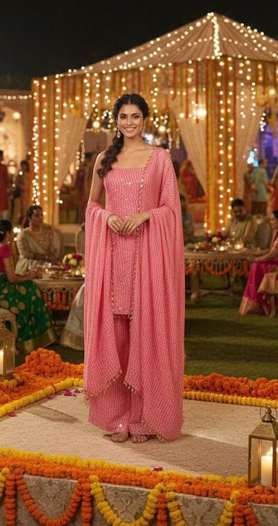 BD 1803 Peach Faux Georgette Salwar Suit with Sequins Work & Mirror Work. Exclusive Offer ₹1999. Delivery 4-6 Working Days. Shop now. | Jump Suits, Tops & Bottoms, Track Suits, Salwar suit, Casual Suits, Creative suits, Designer Suits, Palazzo Suits, Party Wear Suits, Patiala Suits, Straight Suits, Trendy Wear