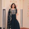 KA 1177 Peacock Blue in Faux Blooming Embroidery Work & Zari Work Gown . Special Price ₹2049. Delivery 4-6 Working Days. Shop now. | Gowns, Bollywood Gowns, Creative Gowns, Designer Gowns, Embroidered Gowns, Party Wear Gowns