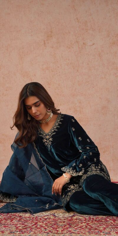 KD 1547 Peacock Blue Viscose Velvet Salwar Suit with Designer Work. Special Price ₹2099. Delivery 4-6 Working Days. Shop now. | Jump Suits, Tops & Bottoms, Track Suits, Salwar suit, Casual Suits, Creative suits, Designer Suits, Palazzo Suits, Party Wear Suits, Patiala Suits, Straight Suits, Trendy Wear