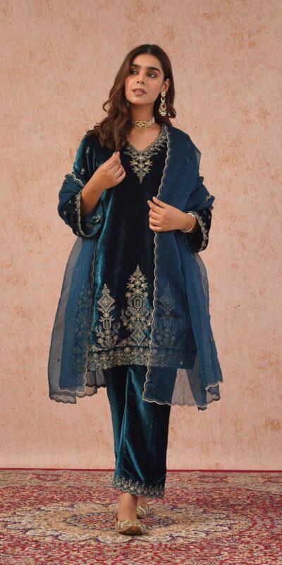 KD 1547 Peacock Blue Viscose Velvet Salwar Suit with Designer Work. Special Price ₹2099. Delivery 4-6 Working Days. Shop now. | Jump Suits, Salwar suit, Casual Suits, Creative suits, Designer Suits, Palazzo Suits, Party Wear Suits, Patiala Suits, Straight Suits
