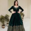 Peacock Blue Viscose Velvet Sequence Work Salwar Suit