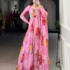 YNF 5103 Pink Lace Work Gown in Chiffon. Get it for ₹1899. Wedding, Party, Festive, Events Delivery 4-6 Working Days. Shop now. | Gowns, Bollywood Gowns, Creative Gowns, Designer Gowns, Embroidered Gowns, Party Wear Gowns