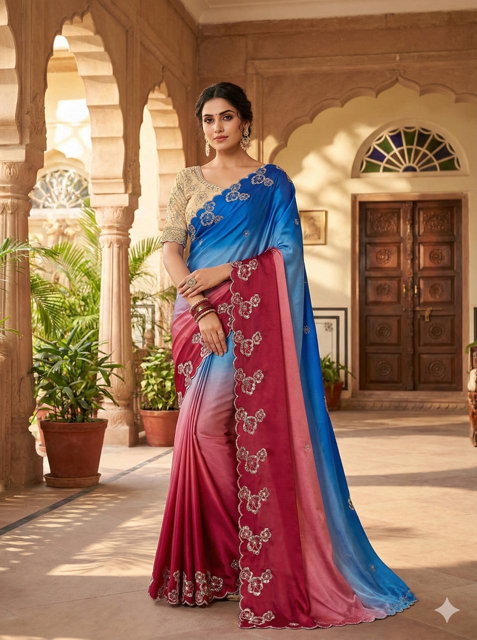 MS 461 Pink Chinnon Saree Perfect for Wedding, Party, Traditional Day, Haldi, Housewarming – . Exclusive Offer ₹1649. Delivery 4-6 Working Days. Shop now | Sarees, Bollywood Sarees, Creative Sarees, Designer Sarees, Embroidered Sarees, Ethnic Saree, Modern Digital sarees, Party Wear Sarees
