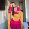 Pink Faux Georgette Embroidery Work Salwar Suit