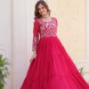 Ram 083 Pink Fox Georgette Sequence Work Gown . Wedding, Party, Festive, Events Grab it for ₹1749. Delivery 4-6 Working Days. Shop now. | Gowns, Bollywood Gowns, Creative Gowns, Designer Gowns, Embroidered Gowns, Party Wear Gowns