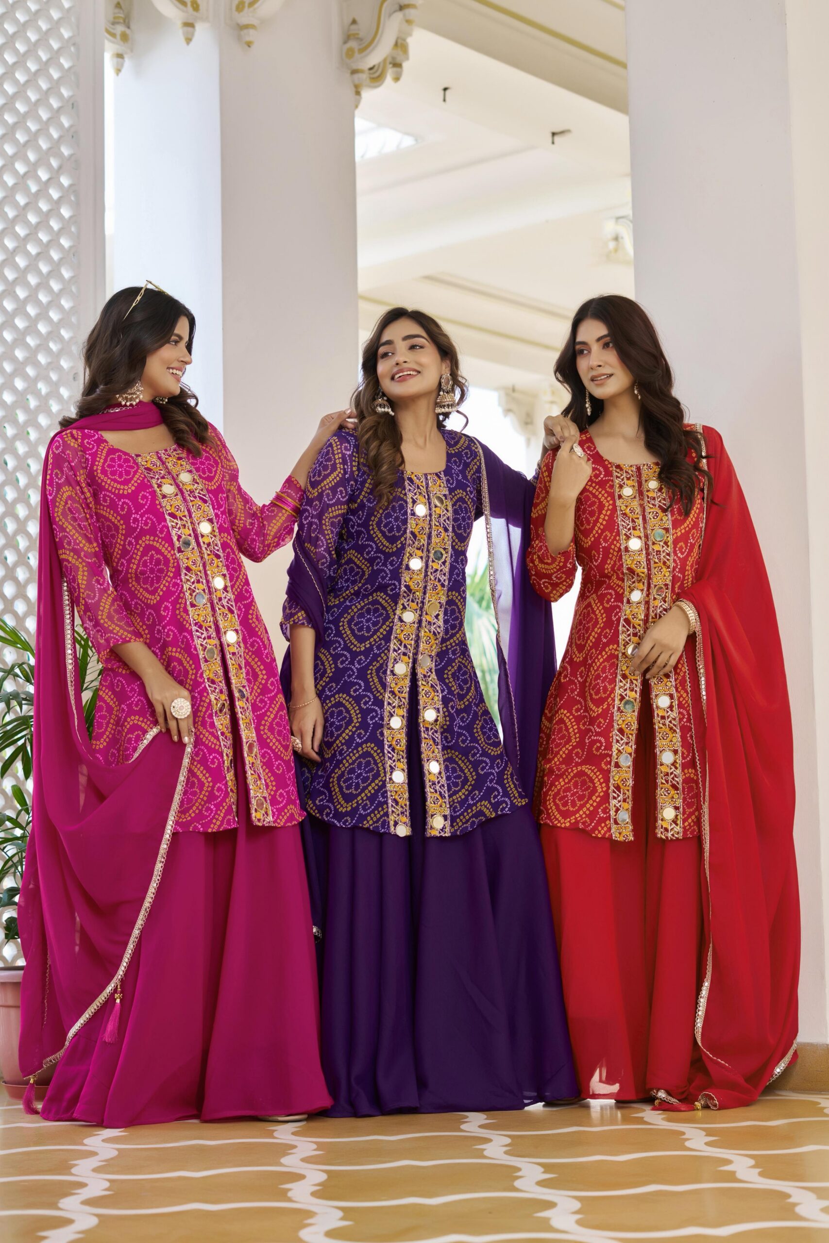 Ram 148 Pink in Georgette Badhani print Embroidery Work & Mirror Work Salwar Suit . Exclusive Offer ₹2149. Delivery 4-6 Working Days. Shop now. | Jump Suits, Tops & Bottoms, Track Suits, Salwar suit, Casual Suits, Creative suits, Designer Suits, Palazzo Suits, Party Wear Suits, Patiala Suits, Straight Suits, Trendy Wear