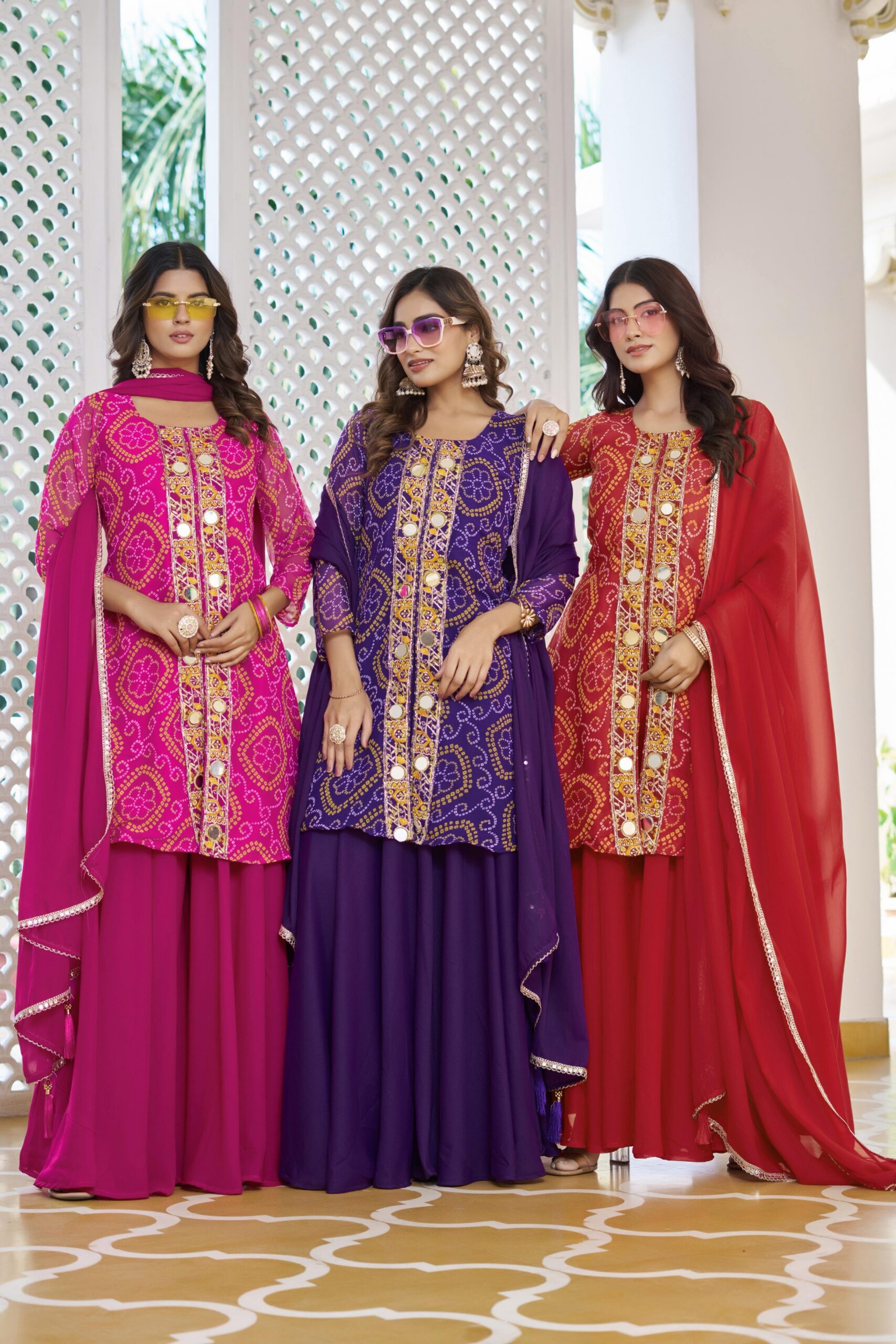 Ram 148 Pink in Georgette Badhani print Embroidery Work & Mirror Work Salwar Suit . Exclusive Offer ₹2149. Delivery 4-6 Working Days. Shop now. | Jump Suits, Tops & Bottoms, Track Suits, Salwar suit, Casual Suits, Creative suits, Designer Suits, Palazzo Suits, Party Wear Suits, Patiala Suits, Straight Suits, Trendy Wear