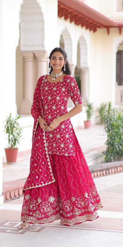KA 1210 Pink in Georgette. Embroidery Work & Sequins Work Salwar Suit Grab it for ₹2599. Delivery 4-6 Working Days. Shop now. | Jump Suits, Salwar suit, Casual Suits, Creative suits, Designer Suits, Palazzo Suits, Party Wear Suits, Patiala Suits, Straight Suits