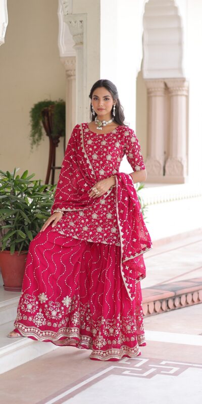 KA 1210 Pink in Georgette. Embroidery Work & Sequins Work Salwar Suit Grab it for ₹2599. Delivery 4-6 Working Days. Shop now. | Jump Suits, Salwar suit, Casual Suits, Creative suits, Designer Suits, Palazzo Suits, Party Wear Suits, Patiala Suits, Straight Suits
