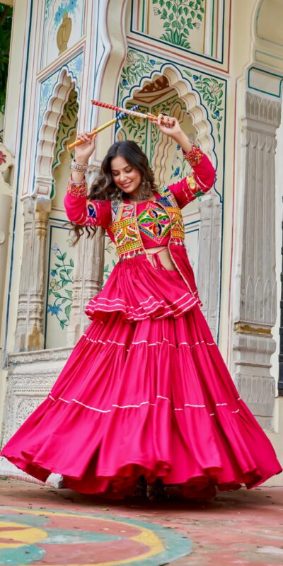 Ram 120 Pink in Pure Cotton Mirror Work & Gamthi Work Lehenga Choli . Exclusive Offer ₹3049. Delivery 4-6 Working Days. Shop now. | Lehenga, Bollywood Lehenga, Creative Lehenga, Designer Lehenga, Embroidered Lehenga, Party Wear Lehenga