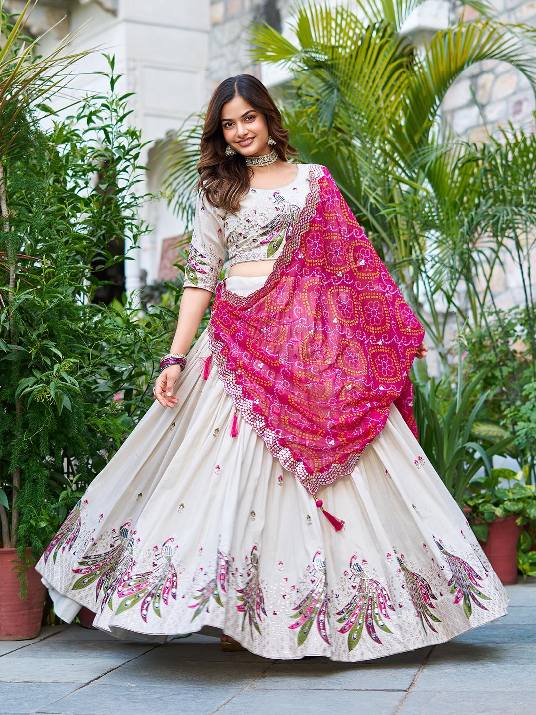 Ram 102 Pink Color Pure Tissue silk Lehenga Choli with Embroidery Work. Grab it for ₹3249. Delivery 4-6 Working Days. Shop now. | Lehenga, Bollywood Lehenga, Creative Lehenga, Designer Lehenga, Embroidered Lehenga, Party Wear Lehenga