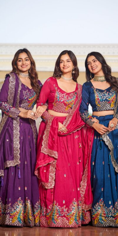 Ram 113 Pink Color Vichitra Lehenga Choli with Embroidery Work. Exclusive Offer ₹3099. Delivery 4-6 Working Days. Shop now. | Lehenga, Bollywood Lehenga, Creative Lehenga, Designer Lehenga, Embroidered Lehenga, Party Wear Lehenga