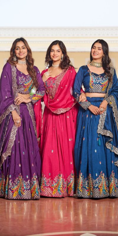 Ram 113 Pink Color Vichitra Lehenga Choli with Embroidery Work. Exclusive Offer ₹3099. Delivery 4-6 Working Days. Shop now. | Lehenga, Bollywood Lehenga, Creative Lehenga, Designer Lehenga, Embroidered Lehenga, Party Wear Lehenga