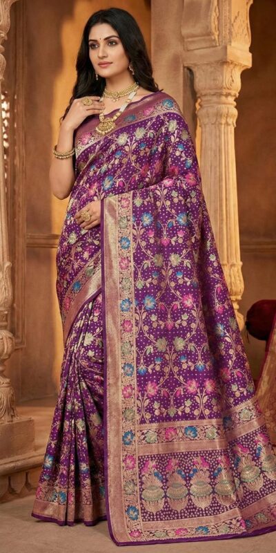MS 546 Purple in Color Banarasi Silk Zari Work All Over Saree . Available at ₹1649 only. Delivery 4-6 Working Days. Shop now. | Sarees, Bollywood Sarees, Creative Sarees, Designer Sarees, Embroidered Sarees, Ethnic Saree, Modern Digital sarees, Party Wear Sarees
