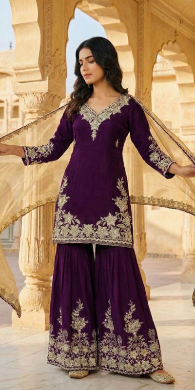 SRK 5244 Purple in Chinon Silk Lace Work & Embroidery Work Salwar Suit . Special Price ₹2399. Delivery 4-6 Working Days. Shop now. | Jump Suits, Salwar suit, Casual Suits, Creative suits, Designer Suits, Palazzo Suits, Party Wear Suits, Patiala Suits, Straight Suits