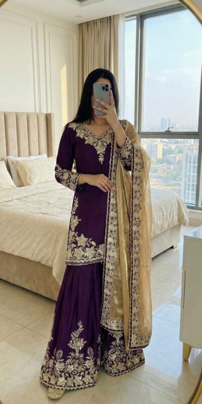 SRK 5244 Purple in Chinon Silk Lace Work & Embroidery Work Salwar Suit . Special Price ₹2399. Delivery 4-6 Working Days. Shop now. | Jump Suits, Salwar suit, Casual Suits, Creative suits, Designer Suits, Palazzo Suits, Party Wear Suits, Patiala Suits, Straight Suits