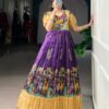Purple Dola Silk Weaving Work Gown