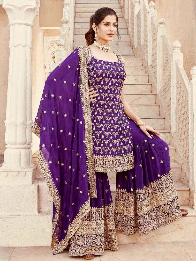 RTC 5892 Purple Faux Georgette Salwar Suit Perfect for Wedding, Party, Durga Puja, Mehendi, Baby Shower – . Festive Deal ₹2549. Delivery 4-6 Working D | Jump Suits, Tops & Bottoms, Track Suits, Salwar suit, Casual Suits, Creative suits, Designer Suits, Palazzo Suits, Party Wear Suits, Patiala Suits, Straight Suits, Trendy Wear