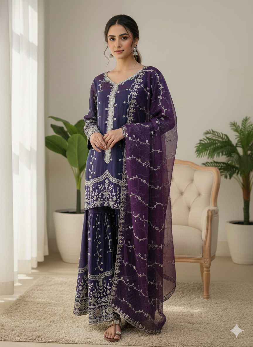 SSR 533 Purple Color Fendy Silk Salwar Suit with Embroidery Work. Affordable Price ₹2149. Delivery 4-6 Working Days. Shop now. | Jump Suits, Salwar suit, Casual Suits, Creative suits, Designer Suits, Palazzo Suits, Party Wear Suits, Patiala Suits, Straight Suits