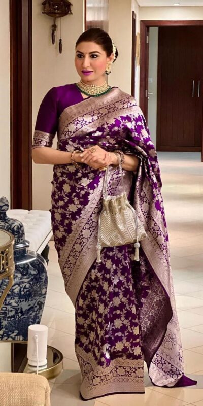 KP 6077 Purple in Soft Lichi Silk Designer Work Saree . Wedding, Party, Festive, Events Special Price ₹1399. Delivery 4-6 Working Days. Shop now. | Sarees, Bollywood Sarees, Creative Sarees, Designer Sarees, Embroidered Sarees, Ethnic Saree, Modern Digital sarees, Party Wear Sarees