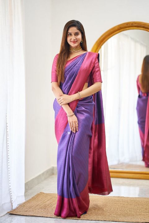 KPR 177 Purple in Soft Lichi Silk Jacquard Work Designer Work Saree . Now at just ₹1449. Delivery 4-6 Working Days. Shop now. | Sarees, Bollywood Sarees, Creative Sarees, Designer Sarees, Embroidered Sarees, Ethnic Saree, Modern Digital sarees, Party Wear Sarees