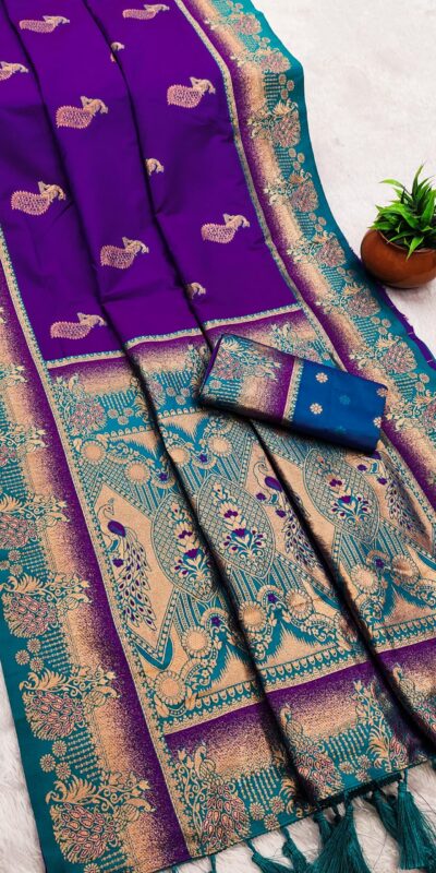 MB 1013 Purple Color Paithani silk Saree with Zari Work & Lace Work. Festive Deal ₹2399. Delivery 4-6 Working Days. Shop now. | Sarees, Bollywood Sarees, Creative Sarees, Designer Sarees, Embroidered Sarees, Ethnic Saree, Modern Digital sarees, Party Wear Sarees
