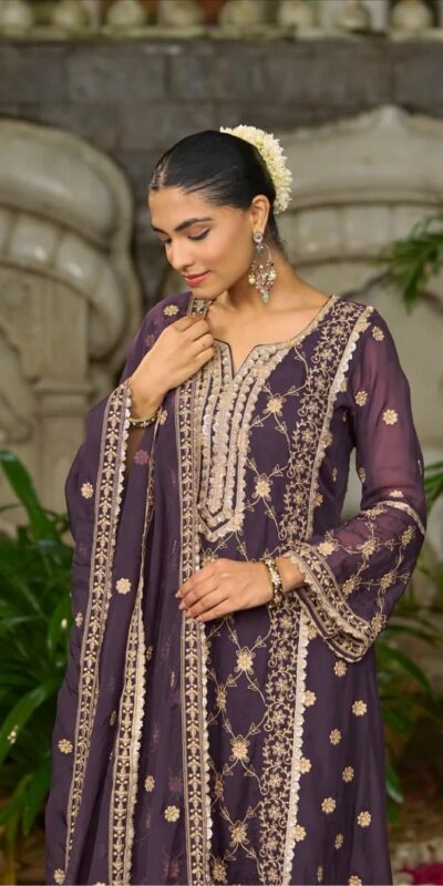 ZSR 3153 Purple in Color Pure Chinnon Embroidery Work Salwar Suit. Special Price ₹2149. Delivery 4-6 Working Days. Shop now. | Jump Suits, Tops & Bottoms, Track Suits, Salwar suit, Casual Suits, Creative suits, Designer Suits, Palazzo Suits, Party Wear Suits, Patiala Suits, Straight Suits, Trendy Wear