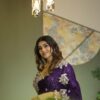Purple Rangoli Silk Embroidery Cut Work Saree