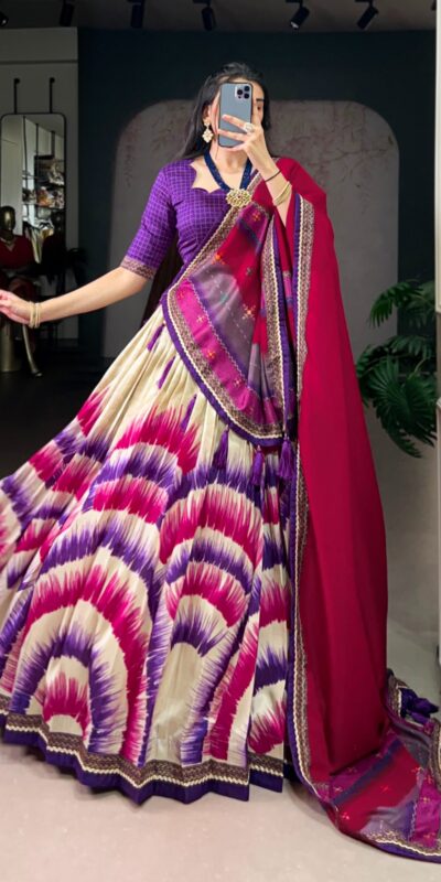 LNB 1247 Purple Color Taser Silk Printed Lehenga Choli Wedding, Party, Festive, Events Etc. Delivery 4-6 Working Days Rs 2849 | Lehenga, Bollywood Lehenga, Creative Lehenga, Designer Lehenga, Embroidered Lehenga, Party Wear Lehenga