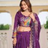 Ram 113 Purple Color Vichitra Lehenga Choli with Embroidery Work. Exclusive Offer ₹3099. Delivery 4-6 Working Days. Shop now. | Lehenga, Bollywood Lehenga, Creative Lehenga, Designer Lehenga, Embroidered Lehenga, Party Wear Lehenga