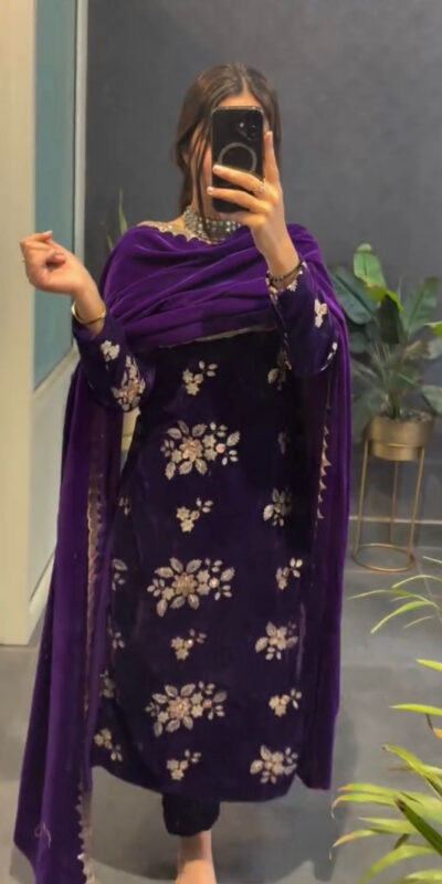KD 1544 Purple Viscose Velvet Salwar Suit Perfect for Wedding, Party, Makar Sankranti, Onam, Pooja – . Affordable Price ₹1949. Delivery 4-6 Working D | Jump Suits, Salwar suit, Casual Suits, Creative suits, Designer Suits, Palazzo Suits, Party Wear Suits, Patiala Suits, Straight Suits