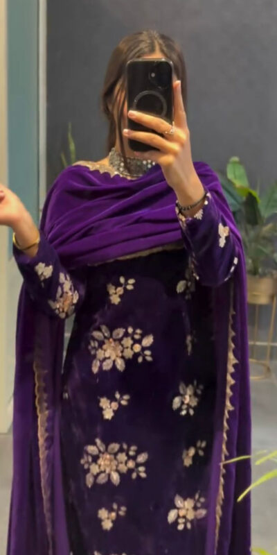 KD 1544 Purple Viscose Velvet Salwar Suit Perfect for Wedding, Party, Makar Sankranti, Onam, Pooja – . Affordable Price ₹1949. Delivery 4-6 Working D | Jump Suits, Salwar suit, Casual Suits, Creative suits, Designer Suits, Palazzo Suits, Party Wear Suits, Patiala Suits, Straight Suits