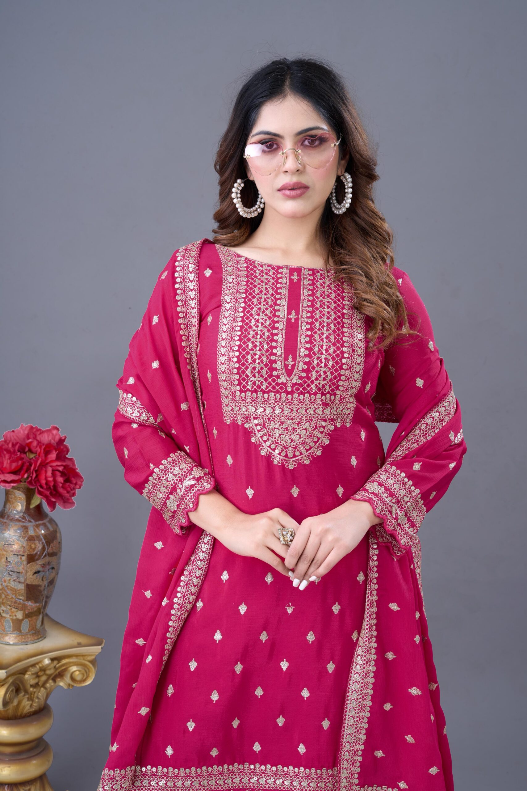 ZF 5006 Rani Pink Color Chinon Silk Sequence Work Salwar Suit Casual, Wedding, Festive, Events . Expected Delivery 4-6 Working Days @2149/- only | Jump Suits, Salwar suit, Casual Suits, Creative suits, Designer Suits, Palazzo Suits, Party Wear Suits, Patiala Suits, Straight Suits