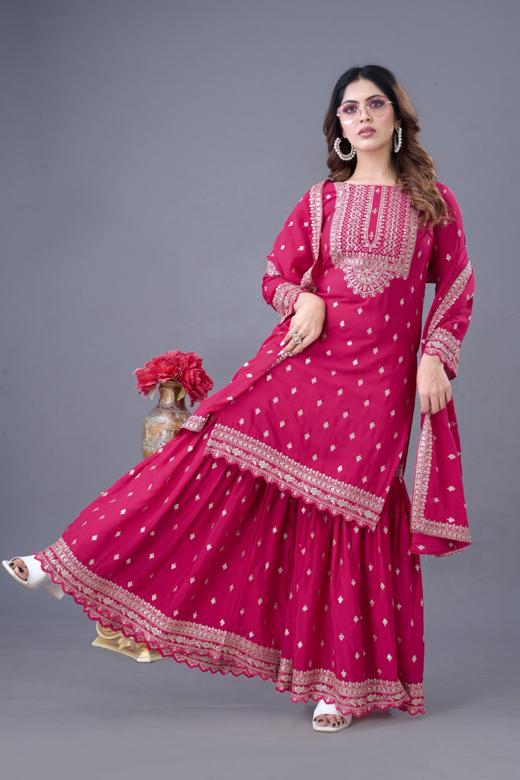 ZF 5006 Rani Pink Color Chinon Silk Sequence Work Salwar Suit Casual, Wedding, Festive, Events . Expected Delivery 4-6 Working Days @2149/- only | Jump Suits, Salwar suit, Casual Suits, Creative suits, Designer Suits, Palazzo Suits, Party Wear Suits, Patiala Suits, Straight Suits