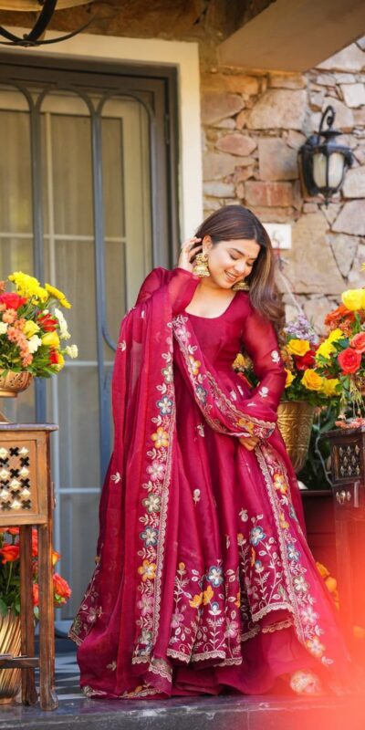 KD 1559 Rani Pink with Designer Work Organza Silk Salwar Suit . Exclusive Offer ₹2599. Delivery 4-6 Working Days. Shop now. | Jump Suits, Salwar suit, Casual Suits, Creative suits, Designer Suits, Palazzo Suits, Party Wear Suits, Patiala Suits, Straight Suits