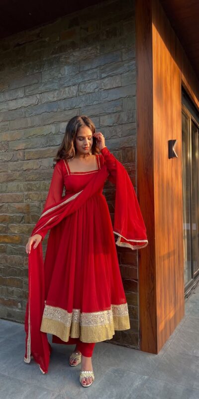 RTC 5961 Red in Color Blooming Georgette Lace Work Salwar Suit . Wedding, Party, Festive Grab it for ₹3049. Delivery 4-6 Working Days. Shop now. | Jump Suits, Salwar suit, Casual Suits, Creative suits, Designer Suits, Palazzo Suits, Party Wear Suits, Patiala Suits, Straight Suits