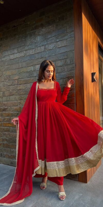 RTC 5961 Red in Color Blooming Georgette Lace Work Salwar Suit . Wedding, Party, Festive Grab it for ₹3049. Delivery 4-6 Working Days. Shop now. | Jump Suits, Salwar suit, Casual Suits, Creative suits, Designer Suits, Palazzo Suits, Party Wear Suits, Patiala Suits, Straight Suits