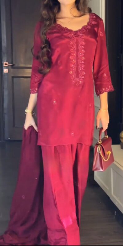 TC 5868 Red Chinon silk Salwar Suit. Perfect for Wedding, Party, Bridal Wear, Makar Sankranti, Karwa Chauth – R Affordable Price ₹1949. Delivery 4-6 Wor | Jump Suits, Tops & Bottoms, Track Suits, Salwar suit, Casual Suits, Creative suits, Designer Suits, Palazzo Suits, Party Wear Suits, Patiala Suits, Straight Suits, Trendy Wear