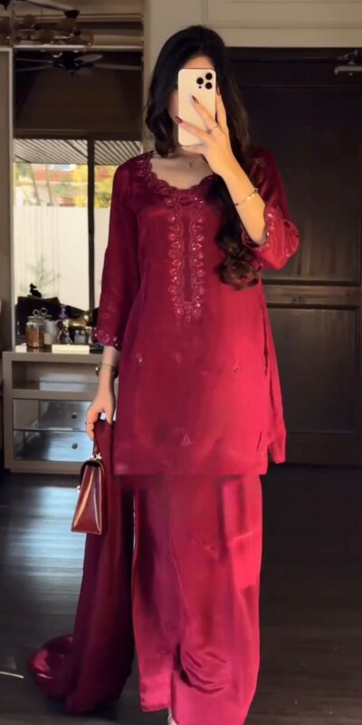 TC 5868 Red Chinon silk Salwar Suit. Perfect for Wedding, Party, Bridal Wear, Makar Sankranti, Karwa Chauth – R Affordable Price ₹1949. Delivery 4-6 Wor | Jump Suits, Tops & Bottoms, Track Suits, Salwar suit, Casual Suits, Creative suits, Designer Suits, Palazzo Suits, Party Wear Suits, Patiala Suits, Straight Suits, Trendy Wear