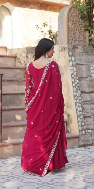 KA 1147 Red in Color Faux Blooming Embroidery Work & Zari Work Gown . Grab it for ₹2049. Delivery 4-6 Working Days. Shop now. | Gowns, Bollywood Gowns, Creative Gowns, Designer Gowns, Embroidered Gowns, Party Wear Gowns