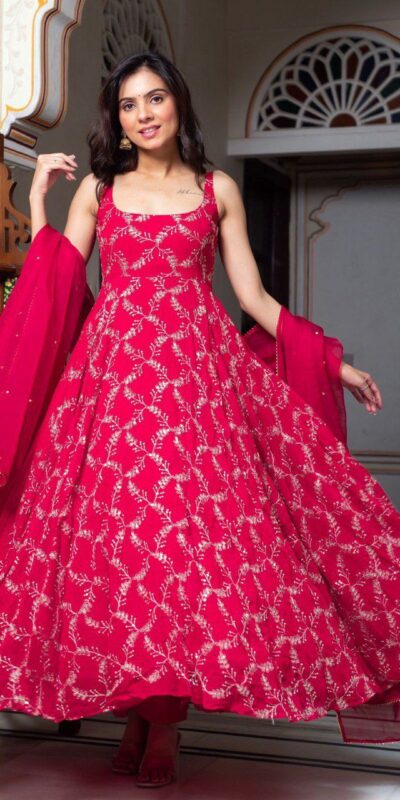 RTC 5958 Red Faux Georgette Anarkali Suit Perfect for Wedding, Party, Anniversary, Holi, Traditional Day – . Available at ₹2499 only. Delivery 4-6 Working | Jump Suits, Salwar suit, Casual Suits, Creative suits, Designer Suits, Palazzo Suits, Party Wear Suits, Patiala Suits, Straight Suits