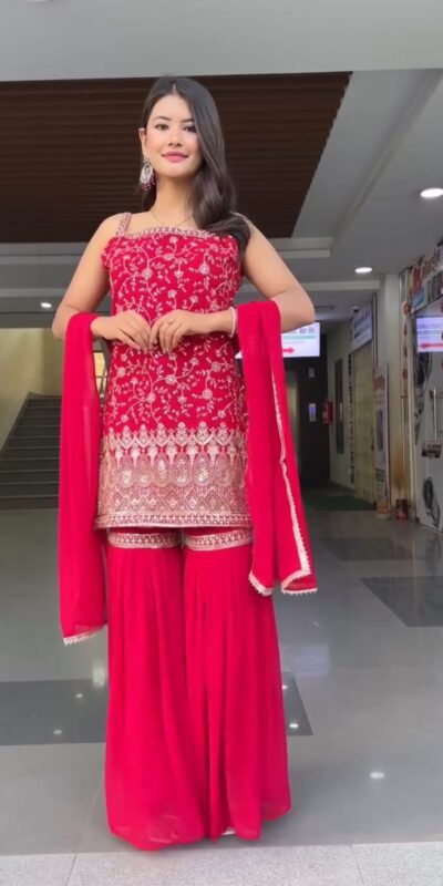 RTC 5855 Red in Color Faux Georgette Lace Work Salwar Suit . Wedding, Party, Festive Grab it for ₹1799. Delivery 4-6 Working Days. Shop now. | Jump Suits, Tops & Bottoms, Track Suits, Salwar suit, Casual Suits, Creative suits, Designer Suits, Palazzo Suits, Party Wear Suits, Patiala Suits, Straight Suits, Trendy Wear