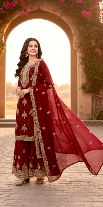 AD 219 Red in Pure Organza Silk Embroidery Work & Cut Work Salwar Suit . Exclusive Offer ₹2499. Delivery 4-6 Working Days. Shop now. | Jump Suits, Salwar suit, Casual Suits, Creative suits, Designer Suits, Palazzo Suits, Party Wear Suits, Patiala Suits, Straight Suits