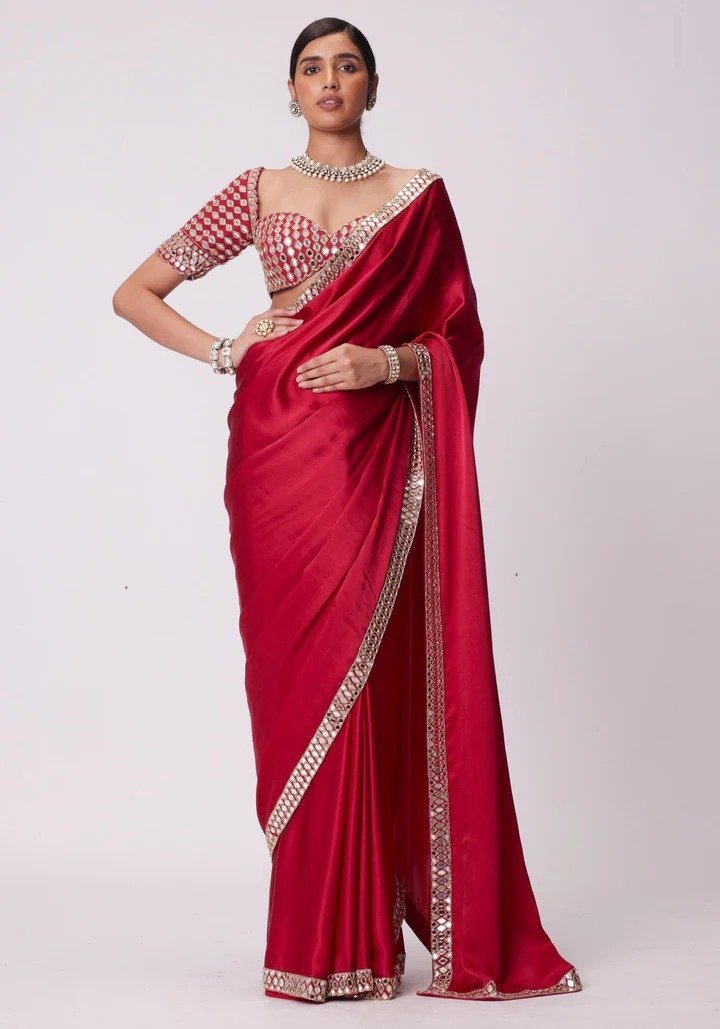 JR 637 Red Rangoli Silk Saree with Mirror Work & Embroidery Work. Exclusive Offer ₹1799. Delivery 4-6 Working Days. Shop now. | Sarees, Bollywood Sarees, Creative Sarees, Designer Sarees, Embroidered Sarees, Ethnic Saree, Modern Digital sarees, Party Wear Sarees