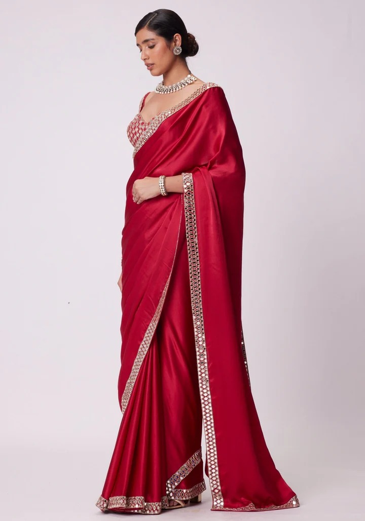 JR 637 Red Rangoli Silk Saree with Mirror Work & Embroidery Work. Exclusive Offer ₹1799. Delivery 4-6 Working Days. Shop now. | Sarees, Bollywood Sarees, Creative Sarees, Designer Sarees, Embroidered Sarees, Ethnic Saree, Modern Digital sarees, Party Wear Sarees