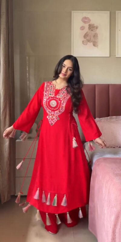 KD 1516 Red Red Rayon Thread With Real Mirror Work Salwar Suit. Wedding, Party, Festive, Events, Best Price ₹1999. Delivery 4-6 Working Days. Shop now. | Jump Suits, Tops & Bottoms, Track Suits, Salwar suit, Casual Suits, Creative suits, Designer Suits, Palazzo Suits, Party Wear Suits, Patiala Suits, Straight Suits, Trendy Wear