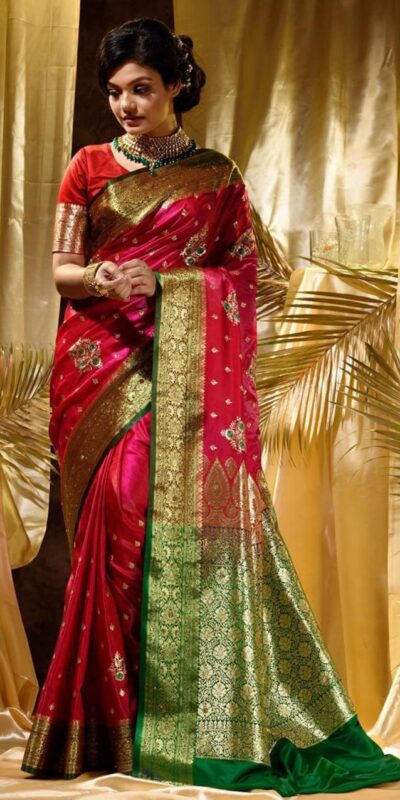 KPR 227 Red in Color Soft Lichi Silk. Lace Border & Lace Work Saree Grab it for ₹1399. Delivery 4-6 Working Days. Shop now. | Sarees, Bollywood Sarees, Creative Sarees, Designer Sarees, Embroidered Sarees, Ethnic Saree, Modern Digital sarees, Party Wear Sarees