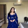 RTC 5924 Royal Blue Georgette Thread With Sequence Gown Perfect for Wedding, Party, Reception, Holi, . Available at ₹1999 only. Delivery 4-6 Working Days. | Gowns, Bollywood Gowns, Creative Gowns, Designer Gowns, Embroidered Gowns, Party Wear Gowns